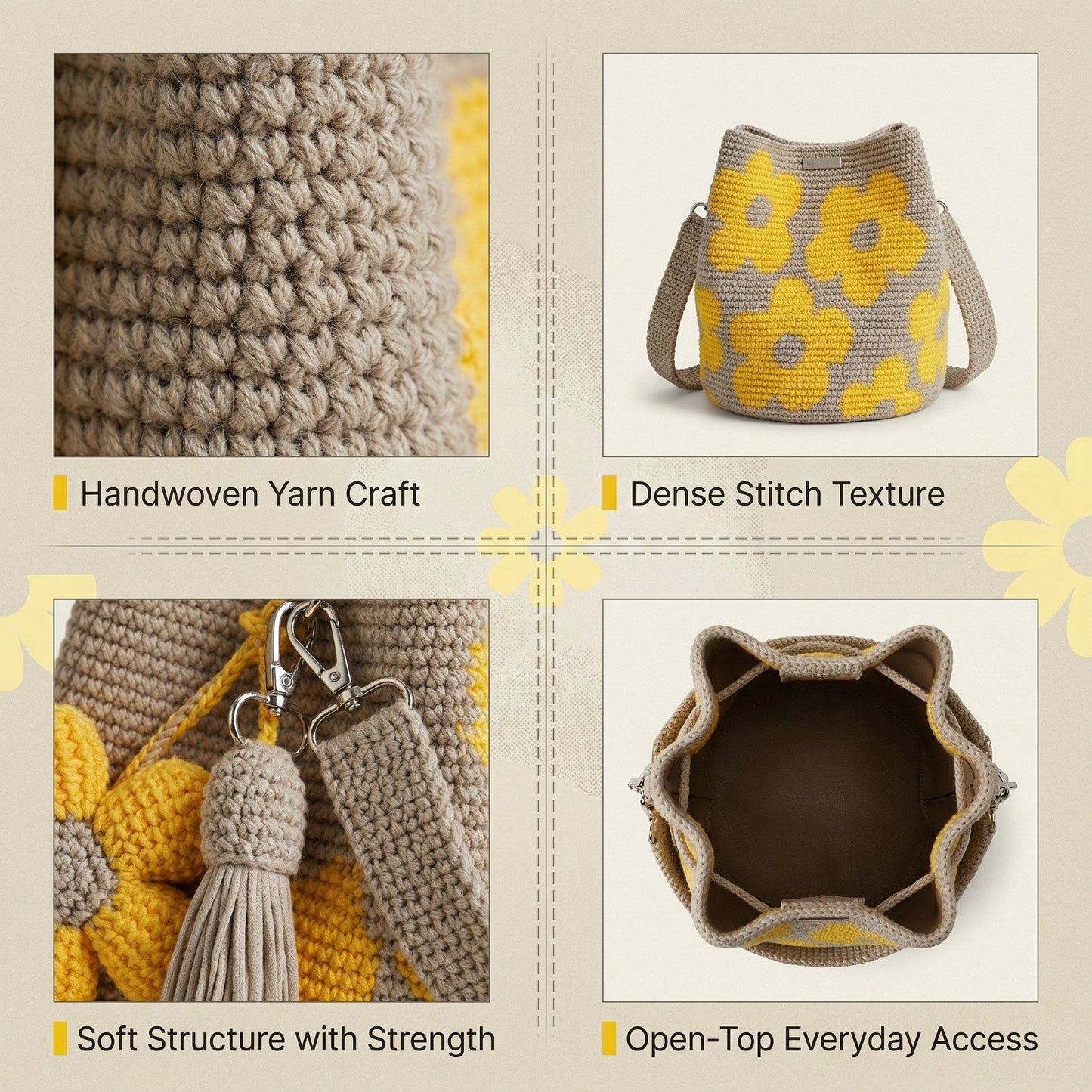 DIY Handmade Crochet Flower Tote Bag 🌼✨