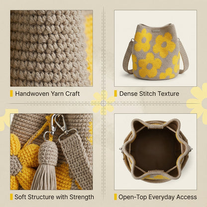 DIY Handmade Crochet Flower Tote Bag 🌼✨