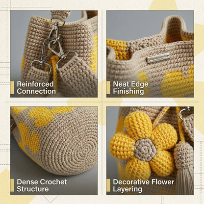 DIY Handmade Crochet Flower Tote Bag 🌼✨