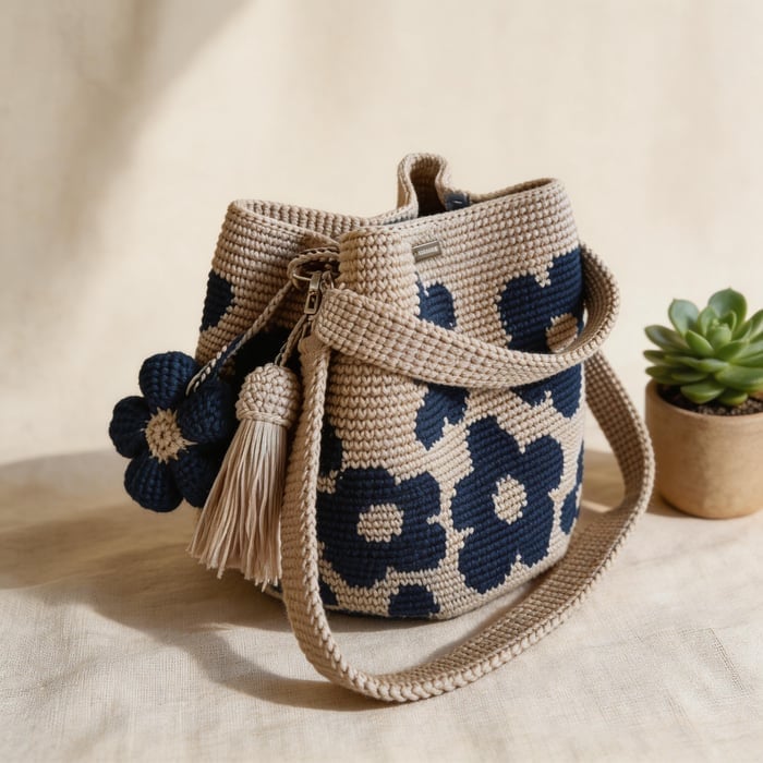 DIY Handmade Crochet Flower Tote Bag 🌼✨