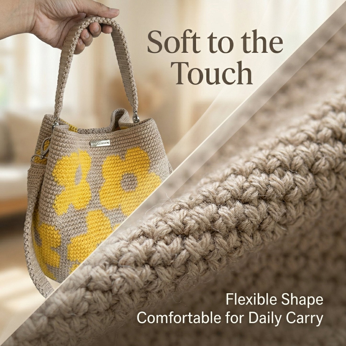 DIY Handmade Crochet Flower Tote Bag 🌼✨