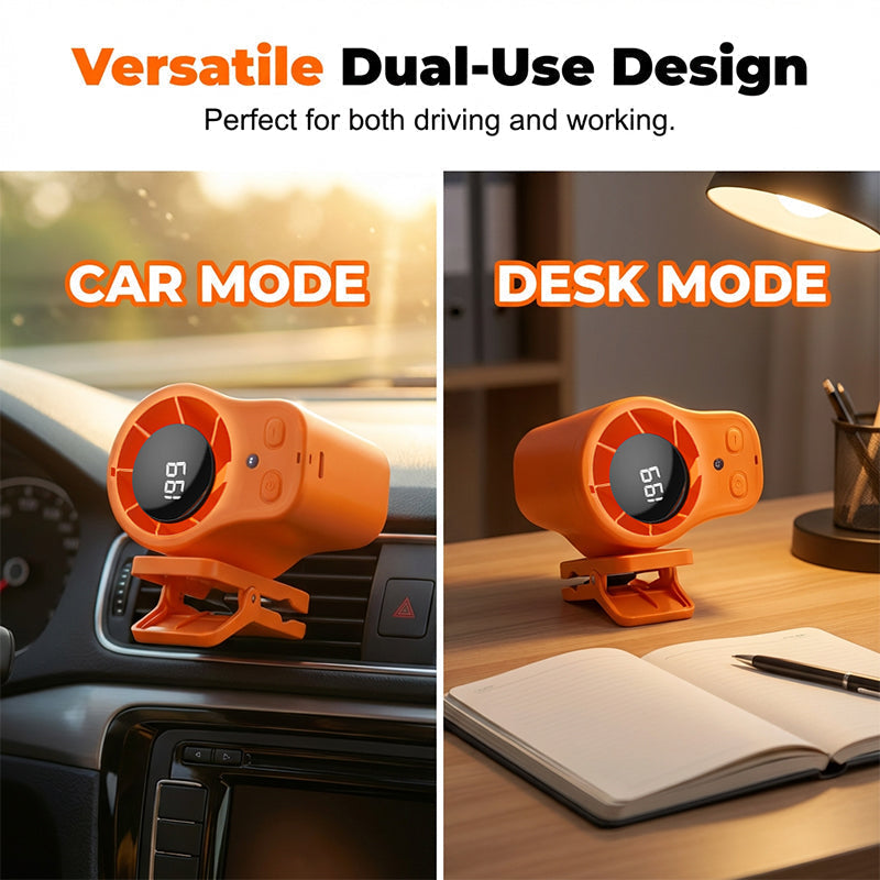 🚗 Enjoy a cool driving experience — Portable LED car fan (with smart display) — Cash on delivery available 💨🌬️